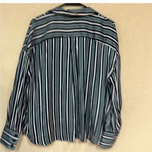 Free People womans mad about you striped silky blouse oversized - S - Picture 5 of 5